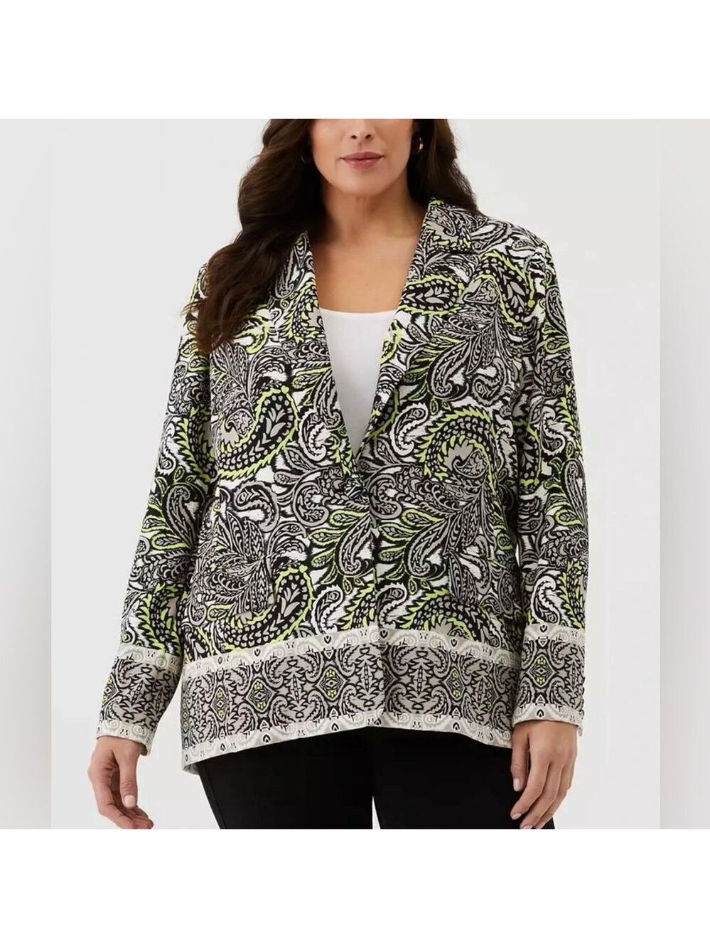 Rafaela paisley single breasted blazer Womens Large Professional woman Office